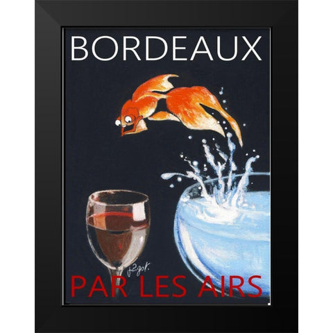 Bordeaux par les airs Black Modern Wood Framed Art Print by Got, Jean Pierre