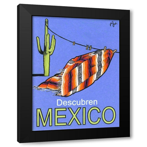 Descubren Mexico Black Modern Wood Framed Art Print by Got, Jean Pierre