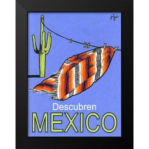 Descubren Mexico Black Modern Wood Framed Art Print by Got, Jean Pierre