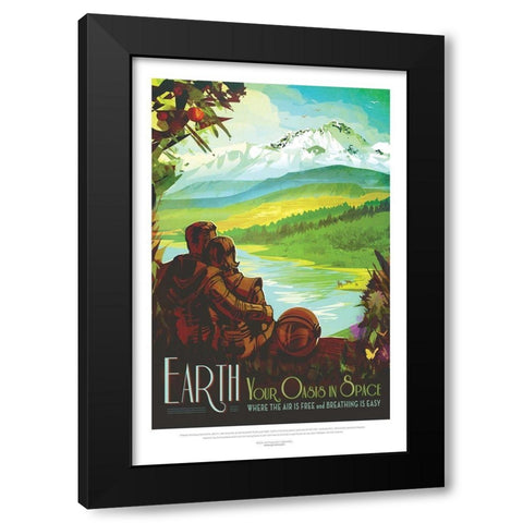 Earth- Your Oasis In Space Black Modern Wood Framed Art Print by JPL