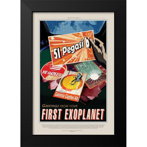 First Exoplanet Black Modern Wood Framed Art Print by JPL