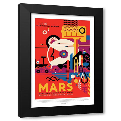 Mars Black Modern Wood Framed Art Print by JPL