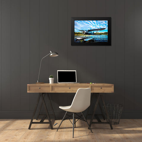 Boat Ride Black Modern Wood Framed Art Print by Slemp, John