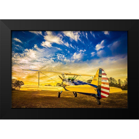 Stearman Black Modern Wood Framed Art Print by Slemp, John