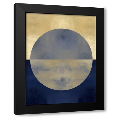 Blue Sphere II Black Modern Wood Framed Art Print with Double Matting by Thompson, Justin