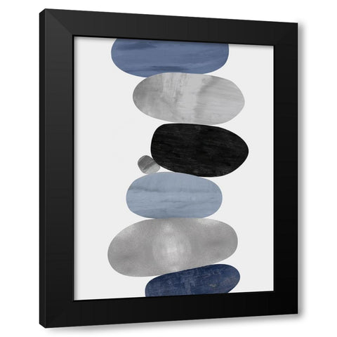 Emerge Blue I Black Modern Wood Framed Art Print with Double Matting by Thompson, Justin