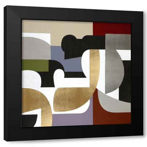 Converging I Black Modern Wood Framed Art Print with Double Matting by Thompson, Justin