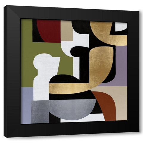 Converging II Black Modern Wood Framed Art Print with Double Matting by Thompson, Justin