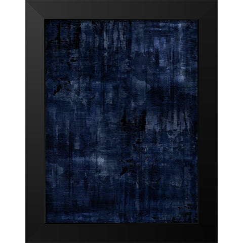 Midnight Blue Black Modern Wood Framed Art Print by Turner, Justin