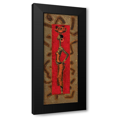 African Lady II Black Modern Wood Framed Art Print with Double Matting by Kamba