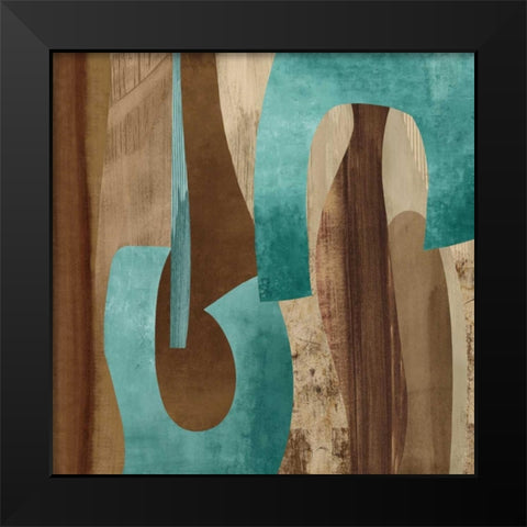 Aqua Turns I Black Modern Wood Framed Art Print by Baker, Kevin