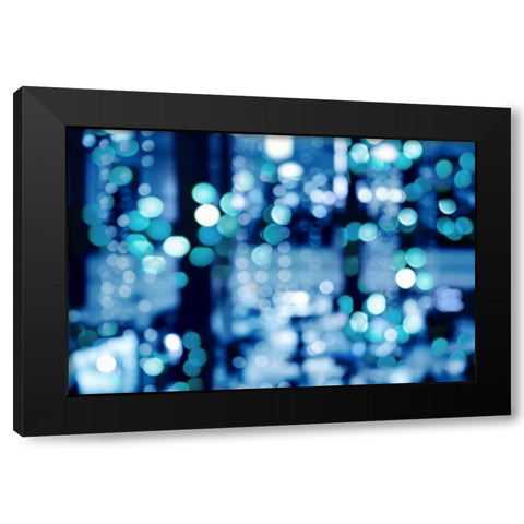 Brilliant Blue Black Modern Wood Framed Art Print by Carrigan, Kate