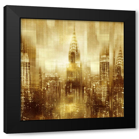 NYC - Reflections in Gold I Black Modern Wood Framed Art Print with Double Matting by Carrigan, Kate