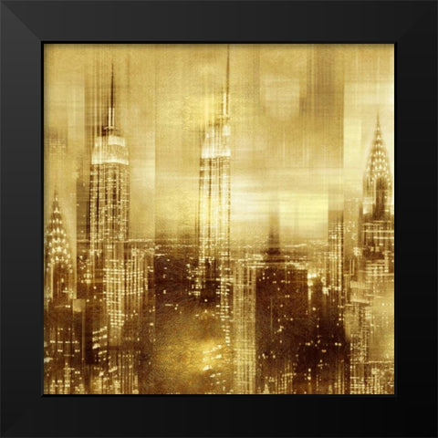 NYC - Reflections in Gold II Black Modern Wood Framed Art Print by Carrigan, Kate