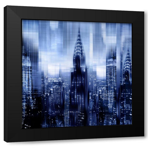 NYC - Reflections in Blue I Black Modern Wood Framed Art Print by Carrigan, Kate