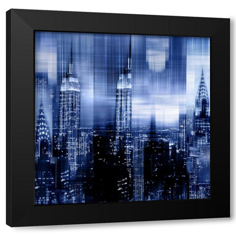NYC - Reflections in Blue II Black Modern Wood Framed Art Print by Carrigan, Kate