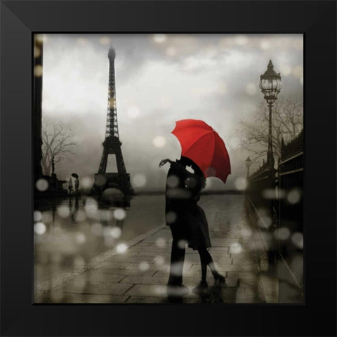 Paris Romance Black Modern Wood Framed Art Print by Carrigan, Kate