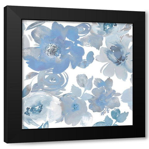 Springtime Blue and Silver I Black Modern Wood Framed Art Print with Double Matting by Morris, Kelsey