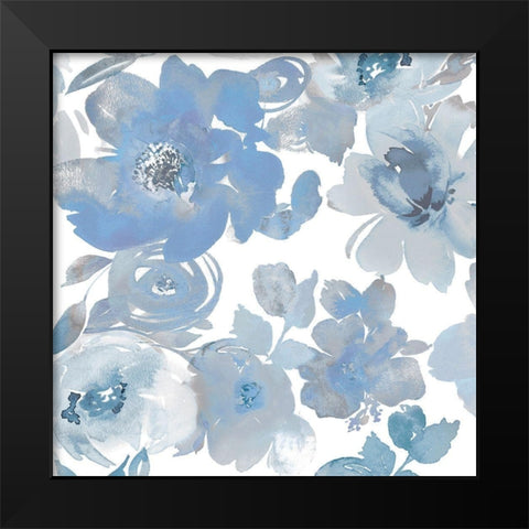 Springtime Blue and Silver I Black Modern Wood Framed Art Print by Morris, Kelsey