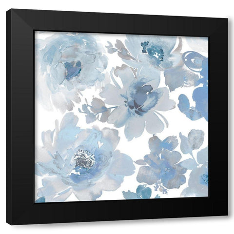 Springtime Blue and Silver II Black Modern Wood Framed Art Print with Double Matting by Morris, Kelsey