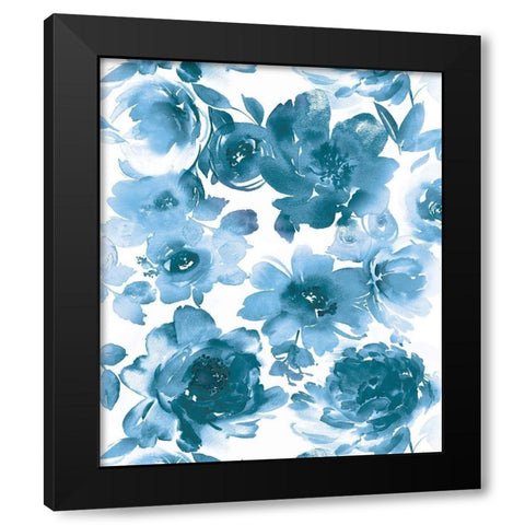 Springtime Blue I Black Modern Wood Framed Art Print with Double Matting by Morris, Kelsey