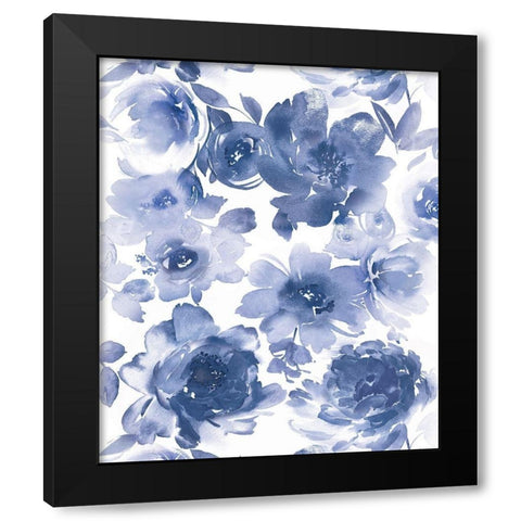 Springtime Indigo I Black Modern Wood Framed Art Print with Double Matting by Morris, Kelsey