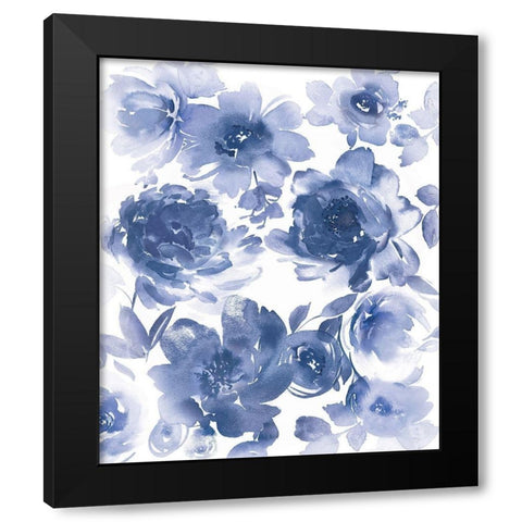 Springtime Indigo II Black Modern Wood Framed Art Print with Double Matting by Morris, Kelsey