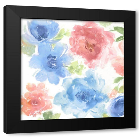 Springtime Pink and Blue I Black Modern Wood Framed Art Print by Morris, Kelsey