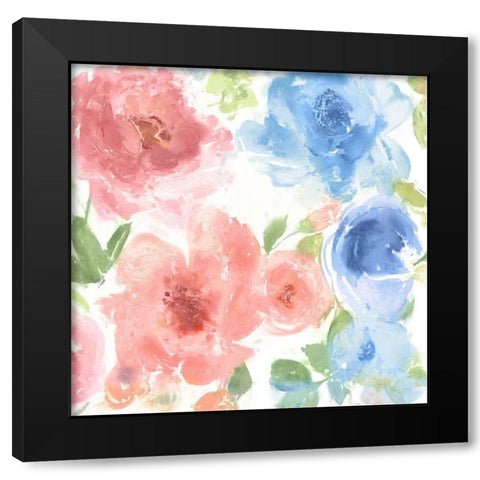 Springtime Pink and Blue II Black Modern Wood Framed Art Print with Double Matting by Morris, Kelsey