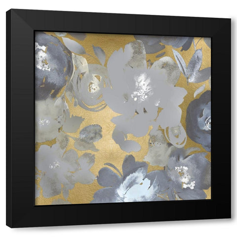 Springtime Silver on Gold I Black Modern Wood Framed Art Print with Double Matting by Morris, Kelsey