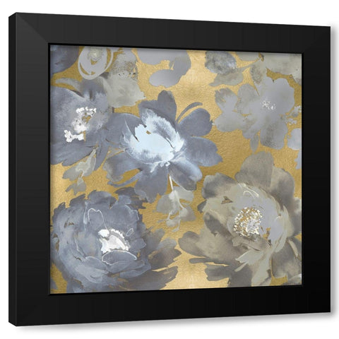 Springtime Silver on Gold II Black Modern Wood Framed Art Print with Double Matting by Morris, Kelsey