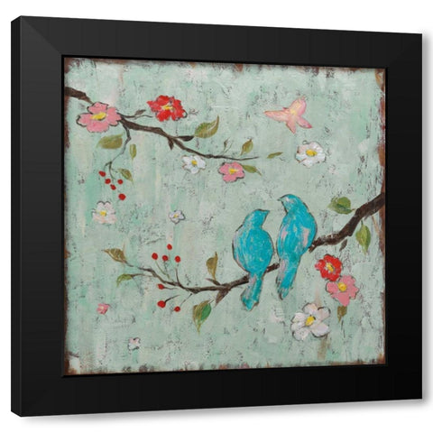 Love Birds I Black Modern Wood Framed Art Print by Frances, Katy
