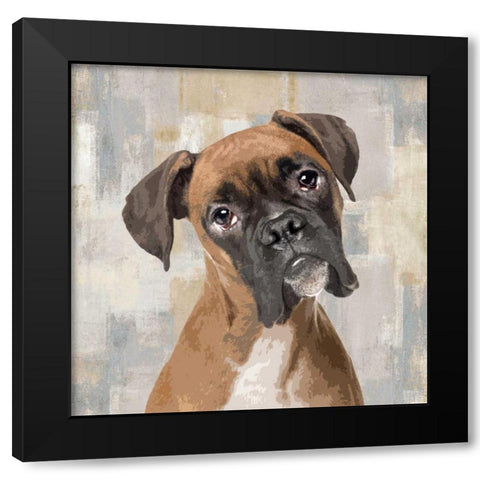 Boxer Black Modern Wood Framed Art Print by Rodgers, Keri