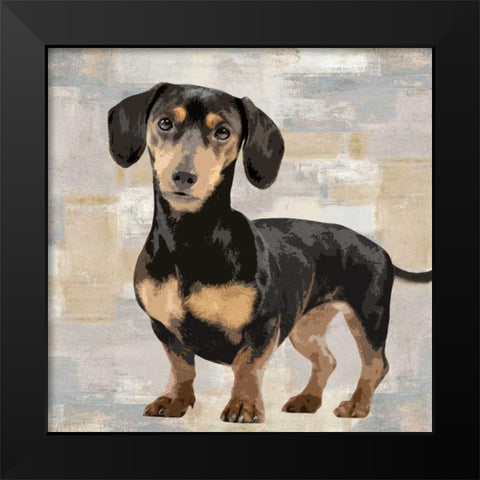 Dachshund Black Modern Wood Framed Art Print by Rodgers, Keri