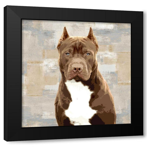 Pit Bull Black Modern Wood Framed Art Print by Rodgers, Keri