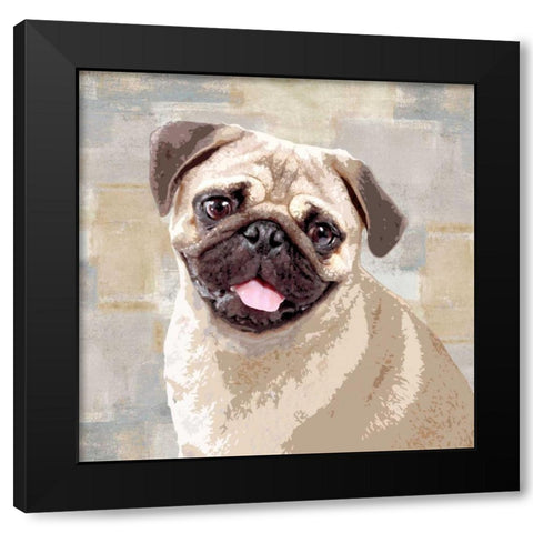 Pug Black Modern Wood Framed Art Print by Rodgers, Keri