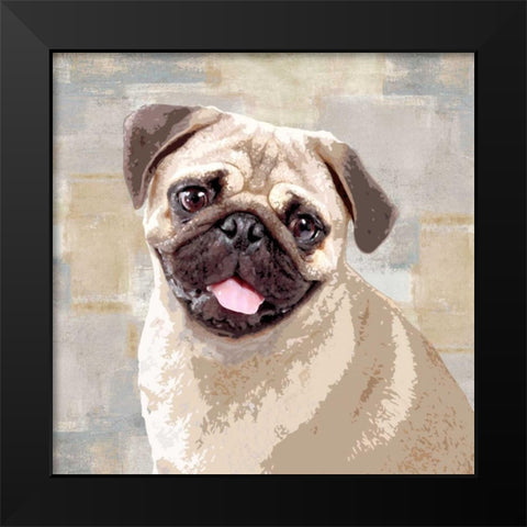 Pug Black Modern Wood Framed Art Print by Rodgers, Keri