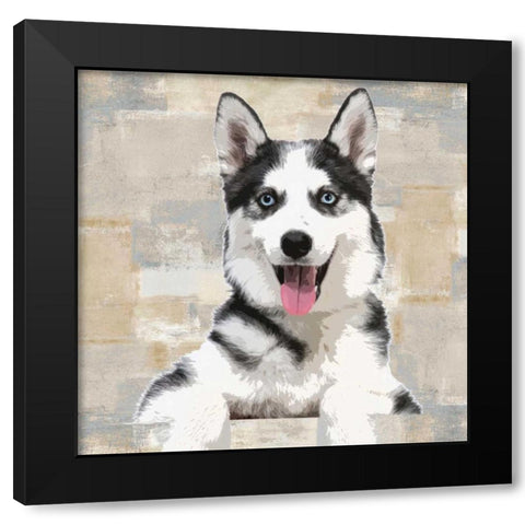 Siberian Husky Black Modern Wood Framed Art Print by Rodgers, Keri