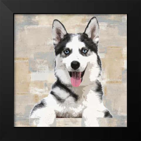 Siberian Husky Black Modern Wood Framed Art Print by Rodgers, Keri