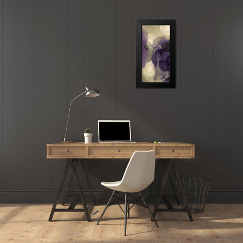 Cascade Amethyst Triptych II Black Modern Wood Framed Art Print by Jett, Kristina