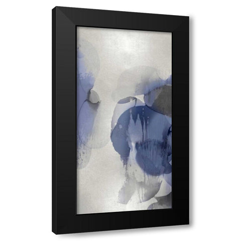 Cascade Indigo Triptych II Black Modern Wood Framed Art Print with Double Matting by Jett, Kristina