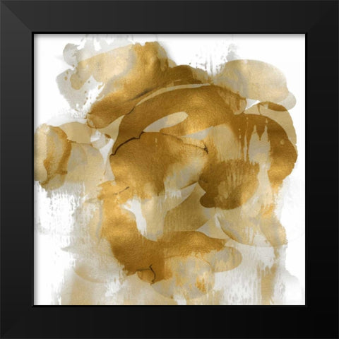 Gold Flow II Black Modern Wood Framed Art Print by Jett, Kristina