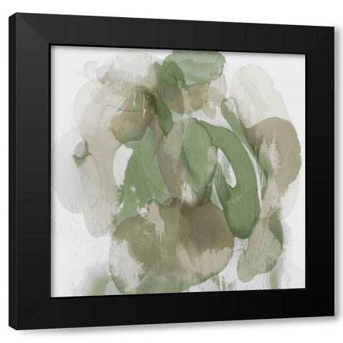 Green Flow I Black Modern Wood Framed Art Print with Double Matting by Jett, Kristina