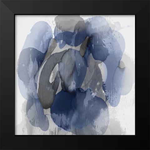 Indigo Flow I Black Modern Wood Framed Art Print by Jett, Kristina