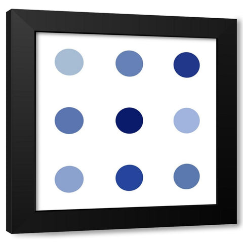 Circle Three Blue Black Modern Wood Framed Art Print by Langdon, Karl