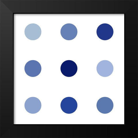 Circle Three Blue Black Modern Wood Framed Art Print by Langdon, Karl