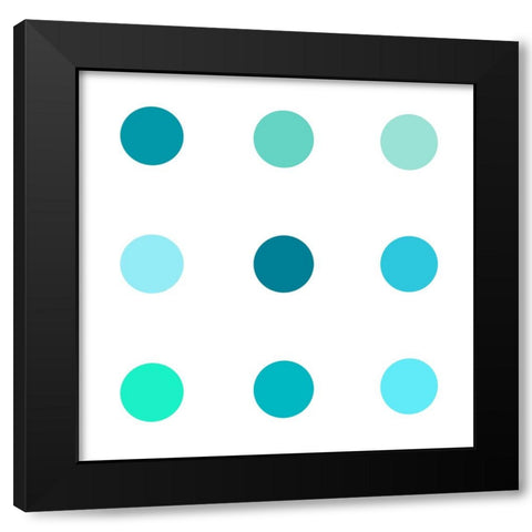 Circle Three Blue Green Black Modern Wood Framed Art Print by Langdon, Karl