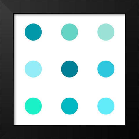 Circle Three Blue Green Black Modern Wood Framed Art Print by Langdon, Karl