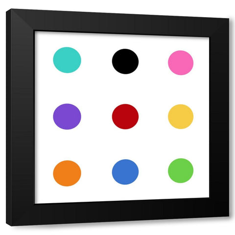 Circle Three Multicolor Black Modern Wood Framed Art Print by Langdon, Karl