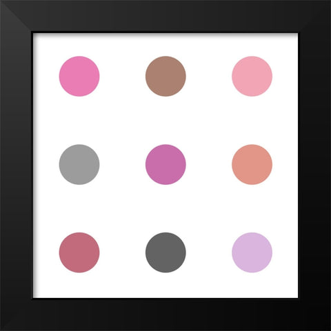 Circle Three Pink Black Modern Wood Framed Art Print by Langdon, Karl